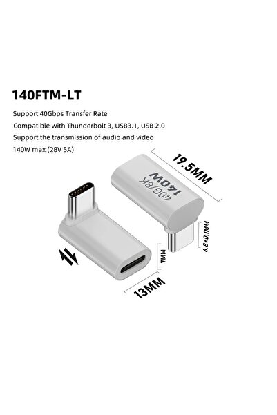 Choice b0021 PD140W USB4.0 Type C to USB C Fast Charging Adapter Converter 40Gbps Data Sync Connector 8K@60