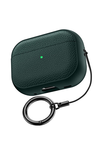 Choice لسماعات AirPods Pro 3 باللون الأخضر الداكن، غطاء حافظة TPU بنمط جلدي، ...