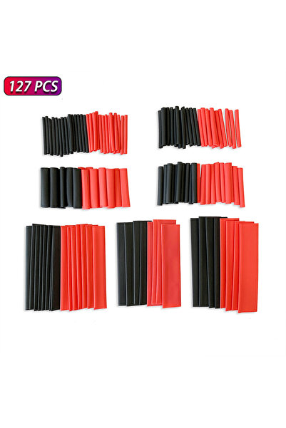 Choice مجموعة أنابيب الانكماش الحراري 127 قطعة 2:1 - أنبوب بولي أوليفين أسود ...