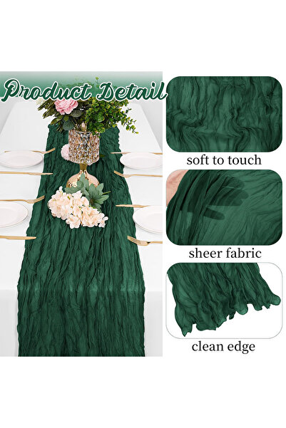 Choice مفرش طاولة من القماش القطني بلون أخضر الكريسماس 90×180 سم، بتصميم ريفي...