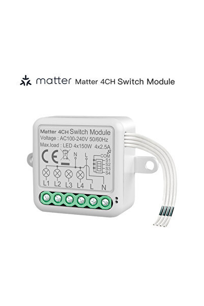 Choice وحدة التبديل الذكية 4gang Matter WIFI قاطع مرحل HomeKit قاطع التحكم اللاسلكي يعمل مع Siri