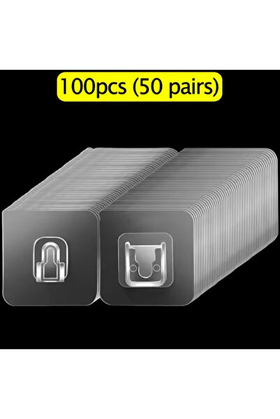 Choice 50 مجموعة من خطافات الحائط اللاصقة المزدوجة الجوانب، قوية وشفافة ولا ت...