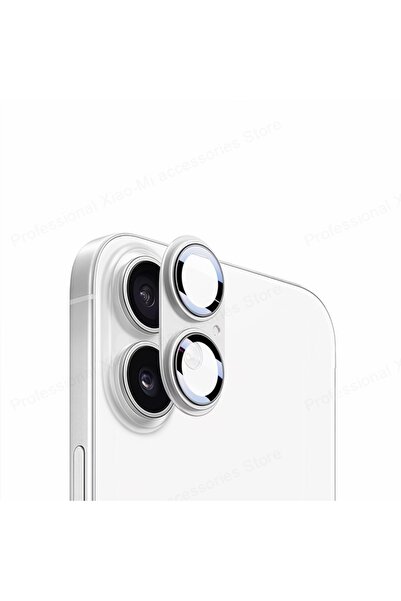 Choice لـ iPhone 16 Plus 16Plus فضي آخر حلقة معدنية حمراء للكاميرا من الزجاج ...