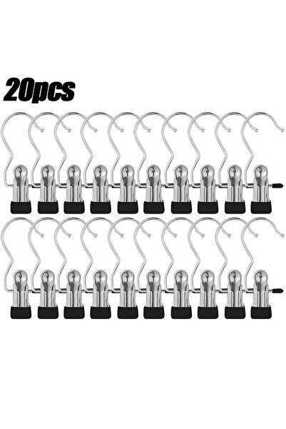 Choice 20 قطعة XL - مشبك غسيل متعدد الوظائف باللون الأسود، مشبك ملابس، مشبك م...