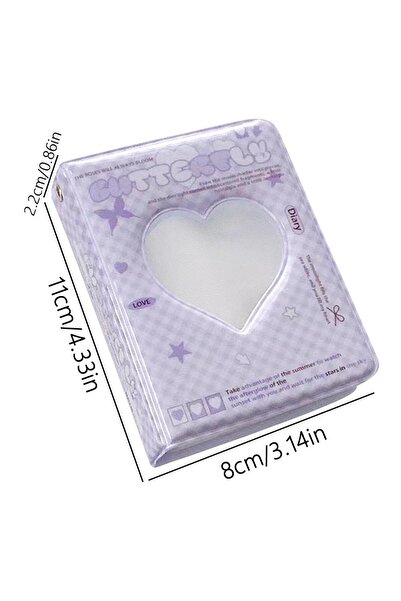 Choice مجلد بطاقات صور على شكل قلب، أرجواني، مقاس 3 بوصات، يحتوي على 40 جيبًا...