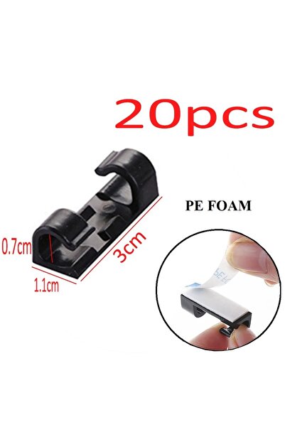 Choice مشبك أسود 20 قطعة 20/40 قطعة مشابك منظم الكابلات إدارة الكابلات مدير ا...