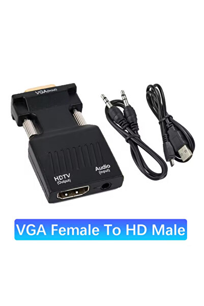Choice محول VGA إلى HDTV متوافق مع VGA إلى HDMI بدقة 1080 بكسل مع كابل صوت 3....