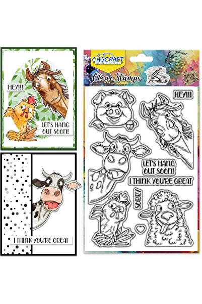 Choice AECH09-06163 Funny Animal Clear Stamps Peek Animal Transparent Stamps ...