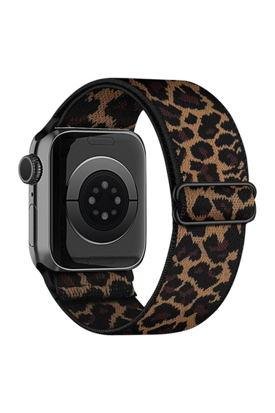 Choice 38 40 41 مم بني، عبوة واحدة من سوار مرن بطبعة جلد النمر متوافق مع سوار...