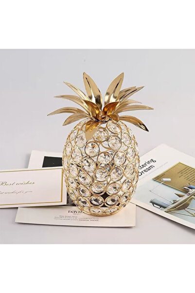 Choice زينة أناناس إبداعية من الكريستال مرصعة بأحجار الراين على شكل أناناس مج...