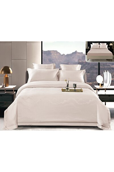 CHIRASO Set Lenjerie CHIRASO, Satin gros, 6 piese, în cutie, UNI, cu Cearceaf cu ELASTIC 180x200+30cm