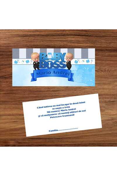 Aela.alc Set of 50 money envelopes for baptism with the theme of "Baby Boss" - Girl/Boy, made of cardboard with a pocket