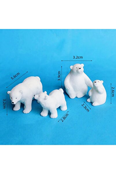 Choice مجموعة من 4 قطع، مجموعة عائلة الدببة القطبية، هدية حيوانية، ديكور، حرف...