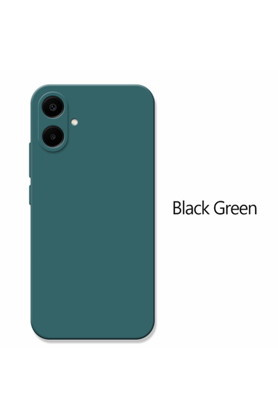 Choice جراب سيليكون سائل أصلي أسود وأخضر لهاتف Galaxy A07