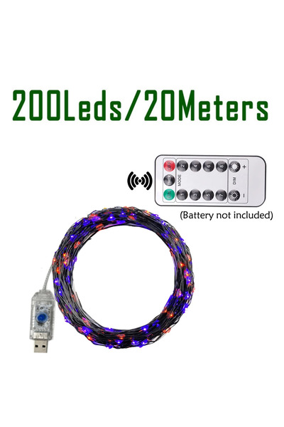 Choice سلسلة أضواء خرافية بطول 20 مترًا، 200 مصباح LED، 100/200 مصباح LED، سل...