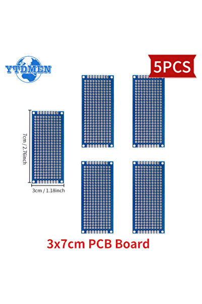 Choice8 YTDMEN 5pcs 3x7cm 5/10PCS PCB Board Prototype Board Blue 2x8cm 3x7cm ...