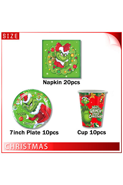 Miniso Other 40pcs(7inch) G&Grinches Birthday Party Decorations Disposable Ta...