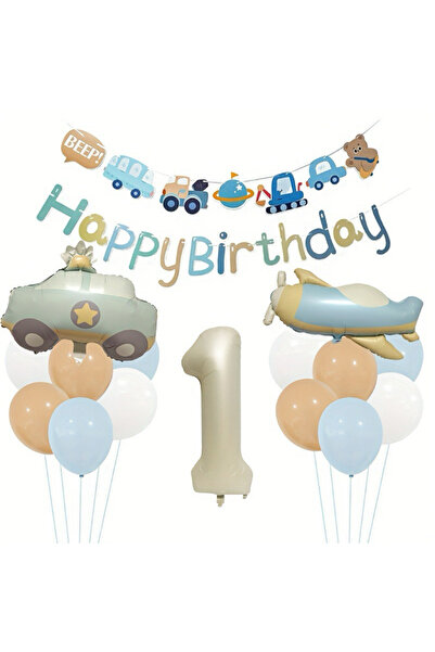 Choice Other 1 Matte vintage police car first birthday Macron balloon, Number...