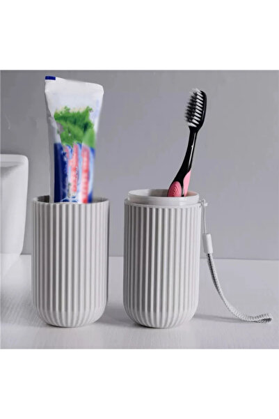 Choice علبة رمادية محمولة لحماية فرشاة الأسنان ومعجون الأسنان وصندوق تخزين للسفر والتخييم لحماية فرشاة الأسنان