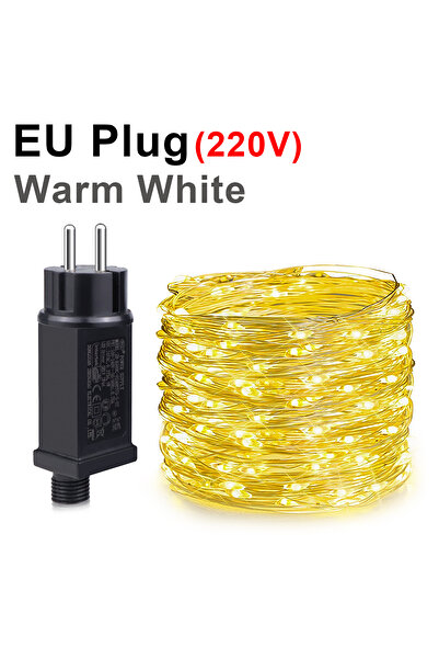 Choice 20-200 مصباح LED أبيض دافئ - قابس الاتحاد الأوروبي 50 متر 100 متر 24 ف...