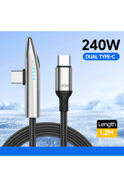 Choice كابل شحن سريع 240 وات من USB C إلى Type C بطول 1.2 متر، كابل بيانات ألعاب الهاتف المحمول لأجهزة IP
