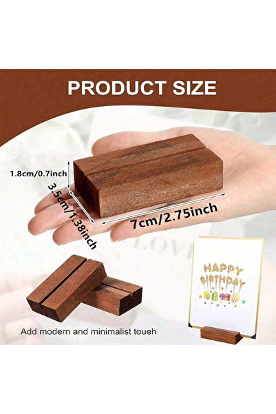 Choice 6 قطع J2503228 6/12 قطعة حاملات بطاقات مكان خشبية حاملات أرقام الطاولات حاملات اللافتات عرض بطاقات الصور S