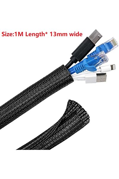 Choice Black 1M 0.5/1/3/5/10M Cable Sleeve Self-Closing Cable Flexible Cable Protection Cord Management for
