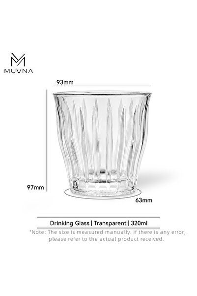 Choice كوب قهوة زجاجي شفاف MUVNA سعة 320 مل، 100 مل، 160 مل، 220 مل، 320 مل، ...