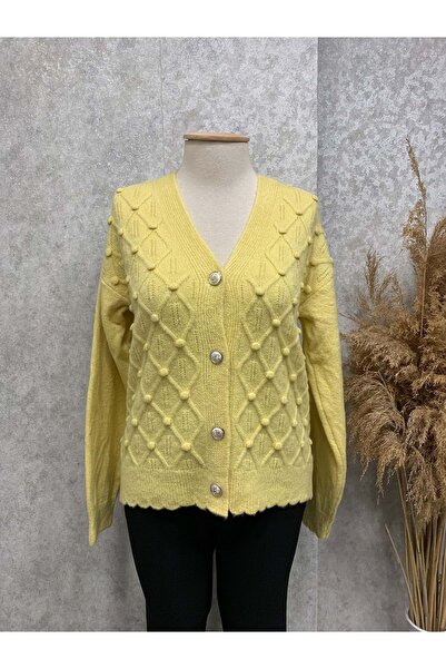 Turtaş 26K8896 HIRKA KISA ÖNÜ DÜĞMELİ BAKLAVA DESEN SARI