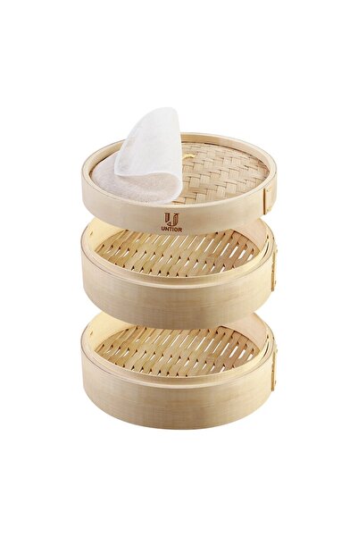 choice2 سلة بخار من بامبو مقاس 6 بوصات مع غطاء، سلة بخار للزلابية، سلة بخار ص...