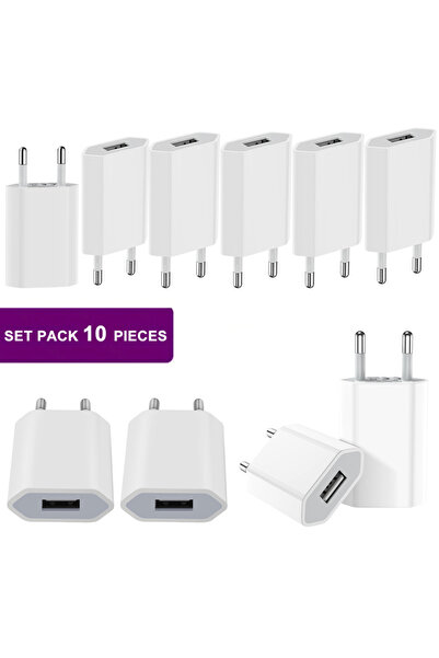 Choice 10pcs EU Plug 1/3/5/10pcs 5V 1A Eu AC Home Travel USB Wall Charger For...