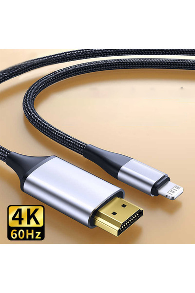 Choice كابل Lightning إلى HDMI 4K/60Hz HDTV بطول 2 متر لهاتف iPhone 14 13 12 11 Pro Max 7 8 X XS XR