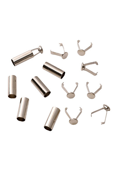 Choice Silver 6 Sets Metal Rope Ends Stopper Button Cord End Lock Cap Hanging...