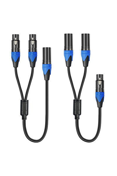 ALLOYSEED كابل مقسم XLR على شكل Y بطول 50 سم من MFF وFMM، كابل مقسم XLR أنثى ...
