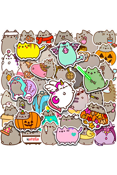 Choice ملصقات قطط جذابة متعددة الألوان، 50 قطعة، ملصقات قطط كرتونية للهواتف ا...