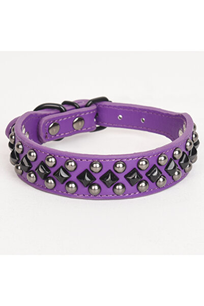 Choice L pueple ECP037--durable pu leather pet dog collar, metal nail buckle accessories, neck protective c