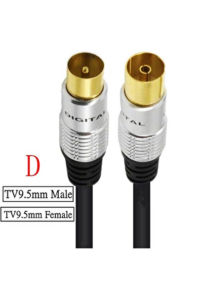 BSN كابل هوائي تلفزيوني محوري 9.5 مم من النوع D TV إلى النوع F ذكر وأنثى بطول...