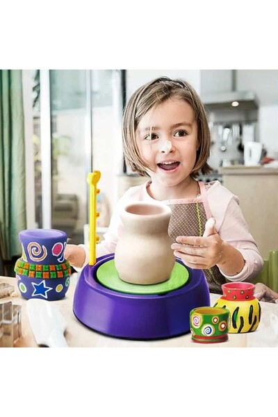 PROCART Potter's wheel, educational toy for children, multiple piece set, 2 speed intensities