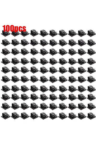 Choice أسود - 100 قطعة من مشابك تنظيم الكابلات لشحن USB وخطوط البيانات ولفائف...