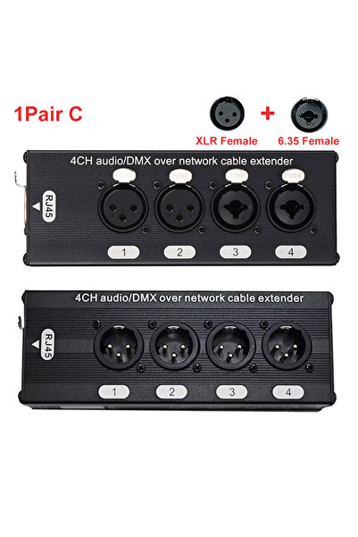 Choice 1Pair C 1Pair 4-Channel 3-Pin XLR Or 6.3Mm Audio And DMX Over Network Cable Extender, DMX512 Network