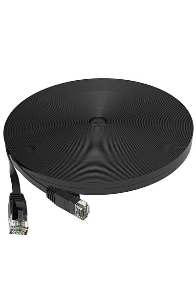 Choice كابل إيثرنت مسطح أسود CAT 6 بطول 15 مترًا، شبكة إنترنت LAN جيجابت CAT6...