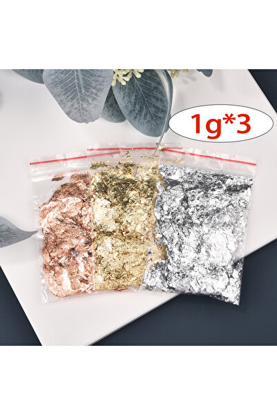 Choice ٣ أكياس إجمالاً ٣ غرامات ١/٢/٣/٥/١٠ غرامات من رقائق الذهب الفضية المقل...