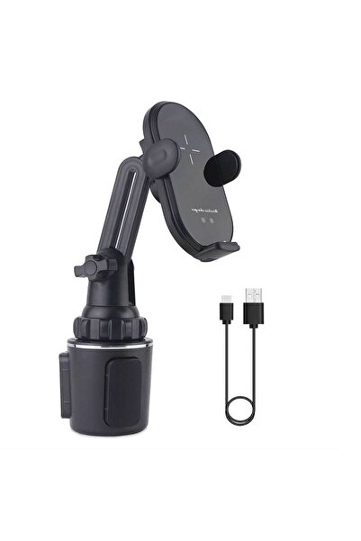 Choice حامل هاتف محمول عالمي للسيارة أسود اللون مزود بشاحن لاسلكي Qi بقوة 15 ...