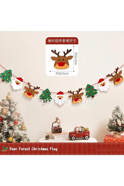 Choice حول 3M Flag-No Light1 Felt Christmas Banner Gainer Santa Claus Garland...