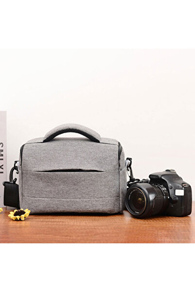 Choice حقيبة كاميرا DSLR رمادية من النايلون الأسود، قطعة واحدة. محمولة ومقاومة للماء. تناسب كاميرات نيكون وكانون وباناسونيك.