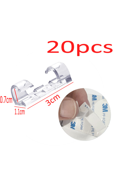 Choice 20PCS-Transparent Adhesive Cable Clips Wire Holder For Wall Clear Strong Self-Adhesive Stickers Cord