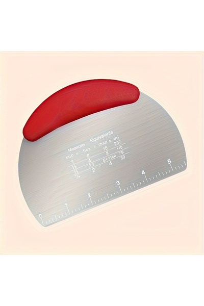 Choice (أحمر) قطعة واحدة، مكشطة عجين من الفولاذ المقاوم للصدأ: أداة خبز متعددة الاستخدامات للمعجنات والخبز - آمنة للعطلات