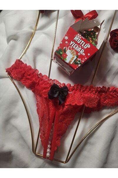 G&H UNDERWEAR Christmas New Year's Pearl String Thong Panties