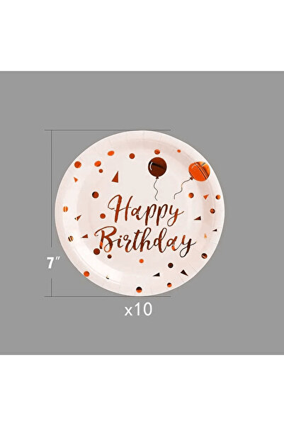 Choice 7in-10pcs Happy Birthday Disposable Tableware Sets Dot Rainbow Gradien...