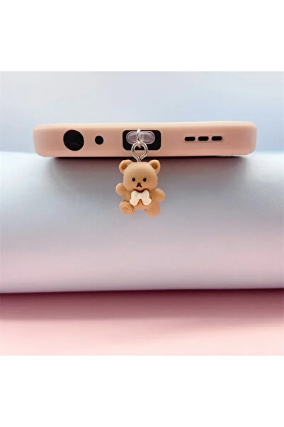 Choice قابس غبار على شكل دب صغير لطيف باللون البني لأجهزة iPhone Type-C/iOS/M...